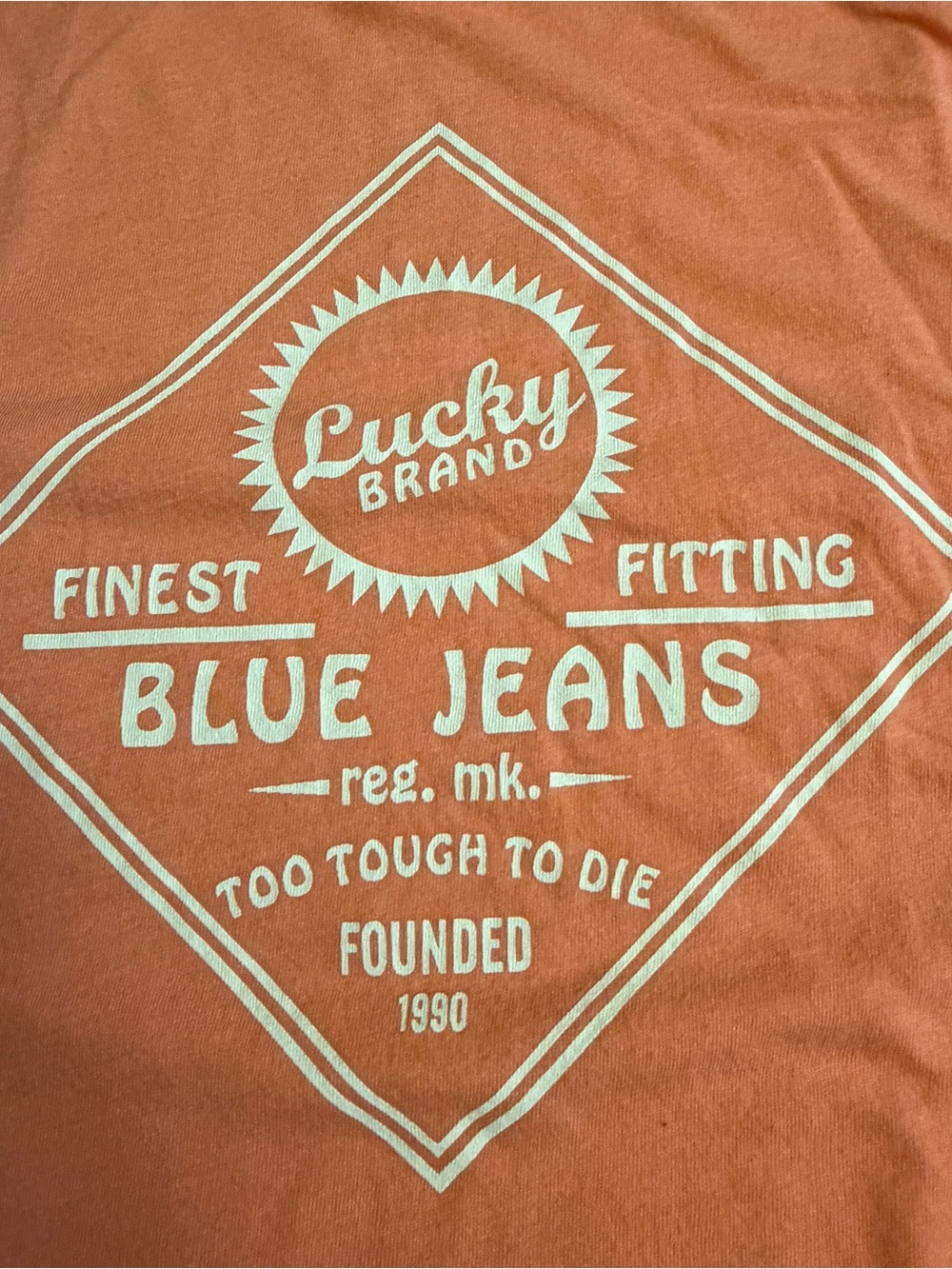 Lucky Brand Vintage Logo Graphic T-Shirt Peach XXL - Picture 3 of 6